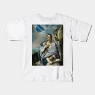 The Penitent Magdalene by El Greco Kids T-Shirt